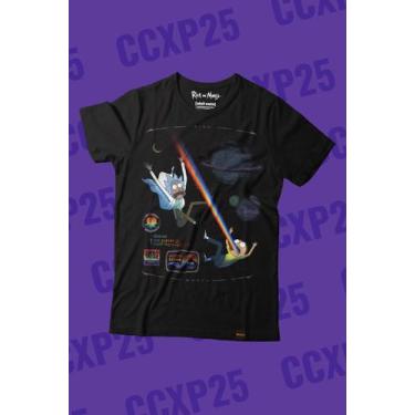 Imagem de Camiseta Rick And Morty Raio Arco Íris - Piticas, PP, Preto, Unissex