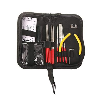 Imagem de LiebeWH Kit de Ferramentas de Reparo de Cuidados de Guitarra de 15 Unidades, Ferramentas de Manutenção Essenciais Inclui Arquivos de Polimento de Cortador Chave Sextavada para