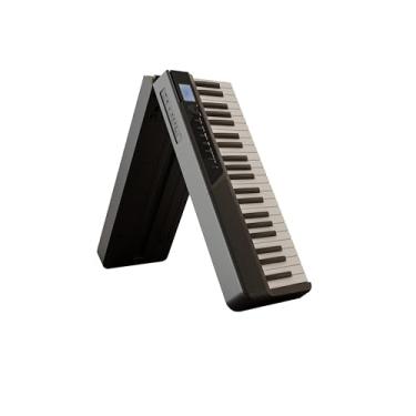 Imagem de VEDO Com um teclado dobrável semi-pesado de 88 teclas retroiluminadas, este piano digital portátil com Bluetooth inclui um suporte para partituras, pedal de sustain e bolsa para piano (Preto)