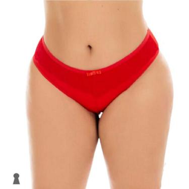 Imagem de Calcinha Plus Size Tanga Feminina Algodão Lingerie - Patitex, Vermelho