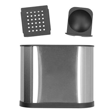 Imagem de Escorredor de talheres de aço inoxidável MUNEFE, rack de secagem de utensílios de aço inoxidável, porta-utensílios de cozinha e bloco de faca para armazenamento de talheres