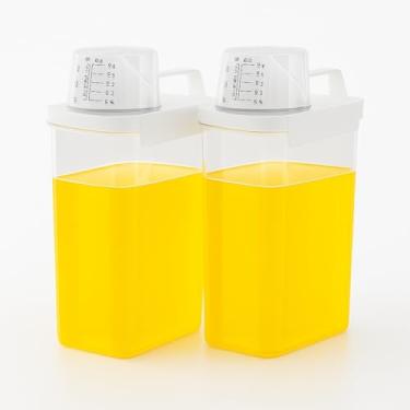 Imagem de Pote Hermético Dispenser 1,8L para organização e armazenamento, Ideal para Armazenar Sabão, Arroz, Grãos e Mantimentos, Tampa com Trava e Copo Medidor