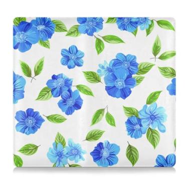 Imagem de Burbuja Porta-registro de carro e seguro, caixa de luvas de couro azul para veículos, organizador de documentos, carteira e acessórios