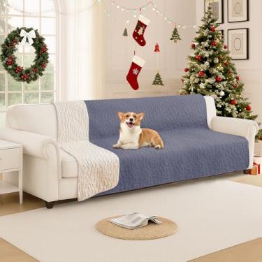Imagem de CYCMACO Cobertor impermeável para cães, capa de cama macia antiderrapante, lavável para cães, protege sofá, móveis, caixa, carro, cobertor resistente a vazamentos (168 x 203 cm, cinza azul)