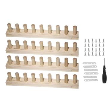 Imagem de Fenteer Tear de tricô de madeira, fácil de montar, ideal para iniciantes, para fazer mantas com fios grossos, 4 Seção