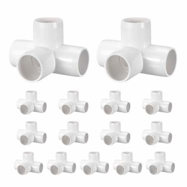 Imagem de DTGN Encaixe de PVC de cotovelo de 15 cm, encaixe de tubo de PVC de grau cruzado SCH40 de 4 vias, conector de cotovelo de canto DIY para móveis de construção, conexão de estrutura de estufa, soquete x