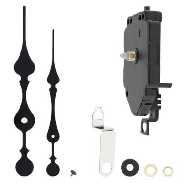 Imagem de MovFlax Kit de movimento de relógio de pêndulo de quartzo com 1 par de ponteiros, comprimento da rosca de 5 mm (3/16 pol.) Comprimento do eixo Espessura do painel aplicável 1-2 mm para relógios de