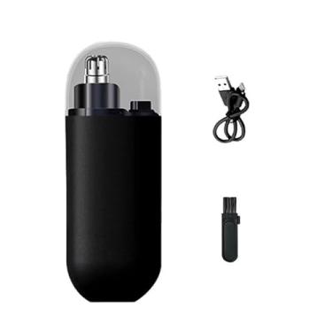 Imagem de Aparador De Cabelo De Nariz Portátil Mini Facial Elétrico Recarregável Carregador Carregamento USB(Preto)