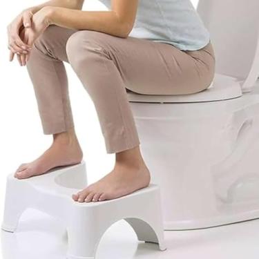 Imagem de Banco De Cócoras Banquinho Auxiliar Ergonômico para Vaso Sanitário Apoio de Pés com Base Antiderrapante - Banco de Privada para Posição de Cócoras,Premium Reforçado