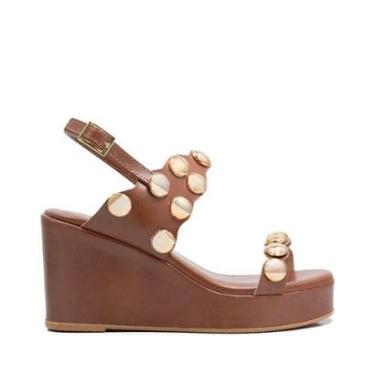 Imagem de Sandalia Uze Anabela Marrom-Feminino