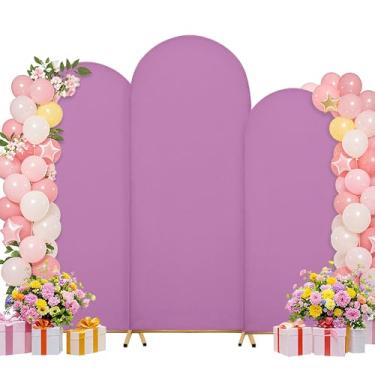 Imagem de Conjunto de capas de arco de casamento de 2 m, 1,8 m, 1,8 m, capa de arco, suporte de arco, tecido elastano, pano de fundo elástico para decoração de festa de aniversário de casamento, chá de bebê