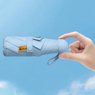 Imagem de Guarda-chuva de viagem compacto com capa, guarda-chuva de bolso leve com proteção UV para mulheres e homens (azul)