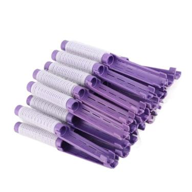 Imagem de Naroote Perm Rods Fluffy Hair Roller Curler Kit de Ferramentas de Cabeleireiro para Necessidades de Estilo para Mulheres e Meninas, 20 Unidades de Hastes Permanentes de Cabelo para Criar Lindos Penteados, Feitos de Plástico de , Rosa 6,1 X 0,6 pol. (Roxo)