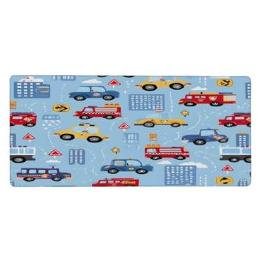 Imagem de Tapete de mouse grande azul para carro à prova d'água com protetor de mesa estendido para computador, base de borracha antiderrapante para escritório, computador, teclado, laptop e mesa de casa, 89,9