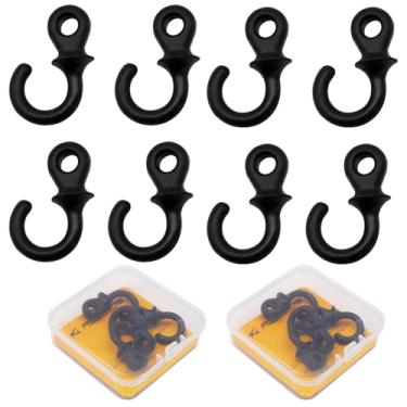 Imagem de Qmagic 8 peças silenciadores de cauda de macaco, amortecedor de corda de laço, silenciador de corda de arco composto de borracha para vários arcos de tiro com arco (preto)