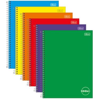 Imagem de Kit C/ 6 Caderno Universitário ZOOM+ TILIBRA Capa Dura ESPIRAL - 1M 96 Folhas