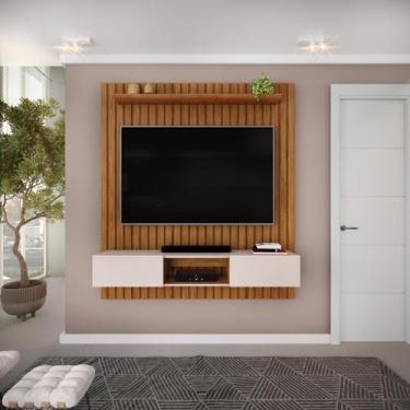 Imagem de Painel para TV até 65 Polegadas Ripado DJ Móveis Luca 160 Freijó Off -