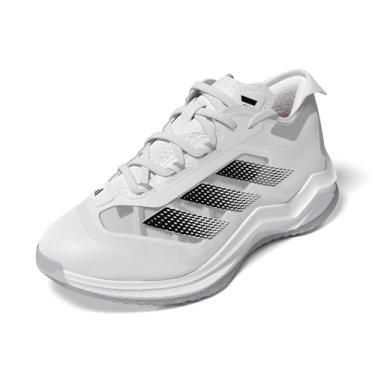 Imagem de adidas Tênis de beisebol masculino Adizero Impact Turf, Branco/Preto/Branco, 4.5 Big Kid