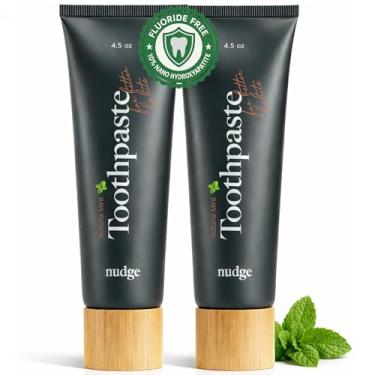Imagem de Nudge Pasta de dente 10% nano hidroxiapatita, fórmula Remin+ com vitamina E, sem flúor, sem SLS, ajuda a relembrar o esmalte, auxilia no alívio da boca seca e dentes sensíveis, menta, 113 g (pacote