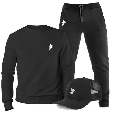 Imagem de Conjunto Blusa Gola Careca e Calça Moletom Agasalho Plus Size Dibre com Boné TropiCaos-Unissex