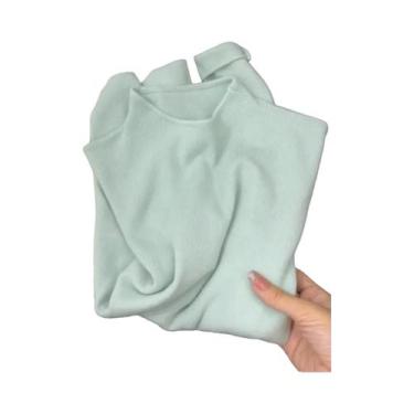 Imagem de Suéter Feminino Vintage De Tricô Com Gola Alta E Manga Longa Casual Pa