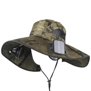 Imagem de Chapéu com Ventilador Solar Recarregável - Bela Flor, Camuflado