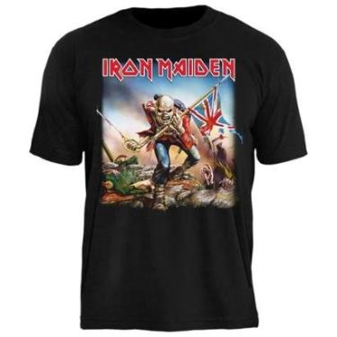 Imagem de Camiseta Stamp de Banda Iron Maiden em Algodão Manga Curta Gola Redonda Oficial-Unissex