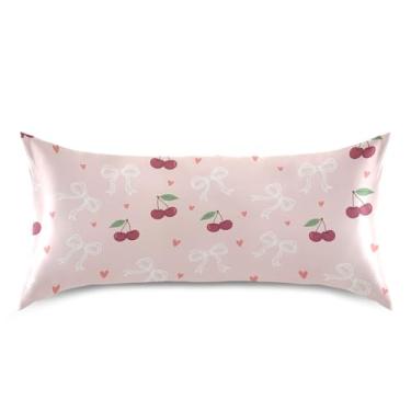 Imagem de Wassud Fronha de cetim com laço de fita branca para cabelo e pele fronhas de seda lisa king size respiráveis com fecho de envelope