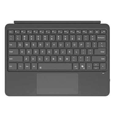 Imagem de Teclado para Surface Pro 12, teclado Bluetooth portátil com touchpad, retroiluminado por LED de 7 cores (cinza)