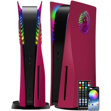 Imagem de Joso Placa frontal para PS5 Disc Edition, capa de substituição antiarranhões à prova de poeira com anel RGB, capa adequada para console PS5 (CD-ROM), placas para acessórios PS5 - Disco | 2020