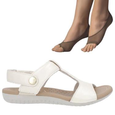 Imagem de Kit Sandália Usaflex Relax Baixa Feminina + 2 Pares De Meias