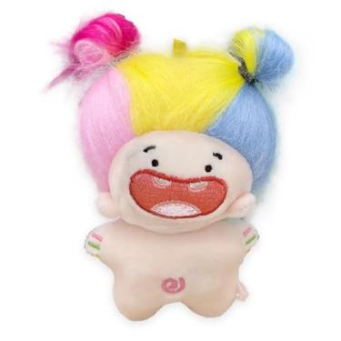 Imagem de Adorável brinquedo de pelúcia, brinquedo de pelúcia engraçado - Cabelo colorido criativo requintado chaveiro macio,Pingente engraçado de boneca, brinquedo infantil interativo, animal de pelúcia para c