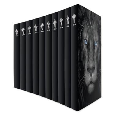 Imagem de Kit com 10 Bíblias do Leão Grafite - Capa Dura - NTLH