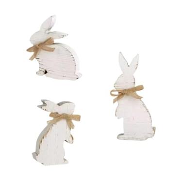 Imagem de Bothyi Conjunto de 3 Placas de Madeira com Coelhinhos para Decoração de Mesa de Páscoa, Bandeja de Vários Andares, Centros de Mesa para Festas, Prateleiras,