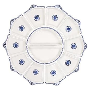 Imagem de Conjunto de tigelas de prato de cerâmica, prato de jantar de reunião, combinação de utensílios domésticos (D conforme mostrado)