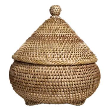 Imagem de pcagfaajmh Caixa de armazenamento de vime de outono, cesta de armazenamento de doces, caixa de chá para refrescos, acessórios para conjunto de chá