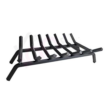 Imagem de CGKs6anmU Rack de armazenamento de lenha para lareira e lareira para lareira interna, lareira externa, fogareira, fogão, ferro forjado, madeira, suporte para uso ao ar livre (preto 61 cm)