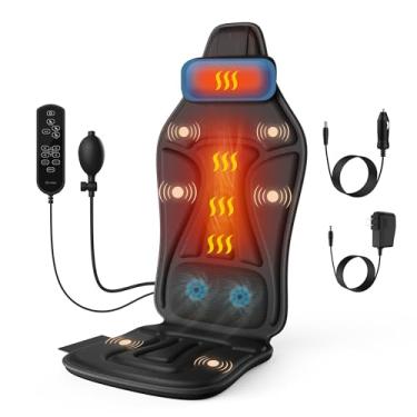 Imagem de comrelax Massageador De Costas Com Calor Para Alívio Da Dor Em Tecidos Profundos, Almofada Assento Cadeira Portátil Massagem Vibratória, Resfriamento Opcional, Presentes Pais, Homens, Mulheres, Uso