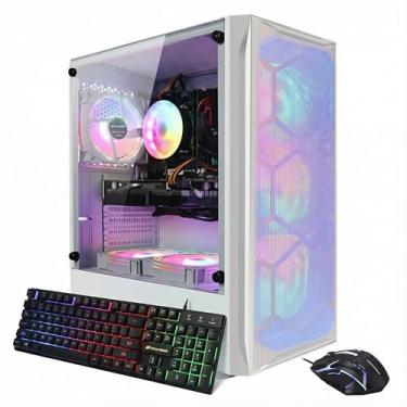 Imagem de Computador para jogos STGAubron, GeForce GTX 1660 Ti 6G, Intel Core I7 até 3,9 GHz, 16G RAM, 512G SSD, WiFi, BT 5.0, RGB Fan x 6, RGB BT Sound Bar, Windows 10 Home, branco