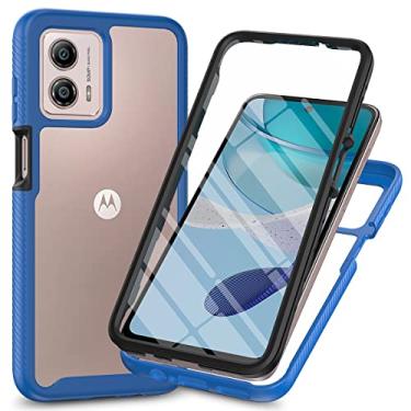 Imagem de Eilkmcre Capa para Motorola Moto E15, para Moto G05 / G15 / G15 Capa de celular com protetor de tela integrado, capa traseira transparente e fina, à prova de choque, resistente, resistente, azul