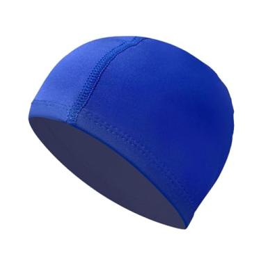 Imagem de Generic Touca de Natação em Tecido, Touca de Banho Portátil, Ajustável para Cabelos Longos e Curtos, Unissex, Respirável, Ideal para Piscina e Férias, Azul