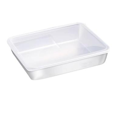 Imagem de Ymiko Recipiente de Armazenamento de Alimentos de Aço Inoxidável Com Tampa, Recipiente Quadrado de Preparação de Refeições para Geladeira, Piquenique e Uso Externo Sem BPA, Organizador de Cozinha