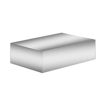 Imagem de Pedestal retangular de aço inoxidável - Suporte de coluna de elevação para festas, casamentos, aniversários e decoração de casa - Pilares de exibição para sobremesas e arte (prata, 70 x 50 x 20 cm)