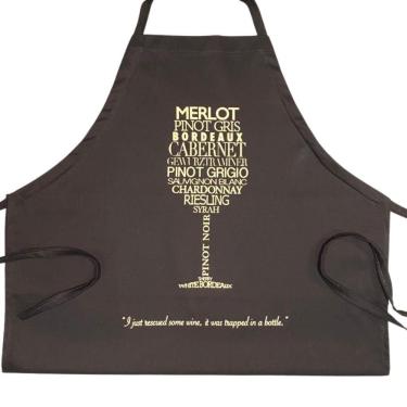 Imagem de Avental De Cozinha Wine Em Algodão Preto