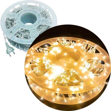 Imagem de Pisca Varal Cordão Natal 300 Lâmpadas Leds Amarelo 50m 220v