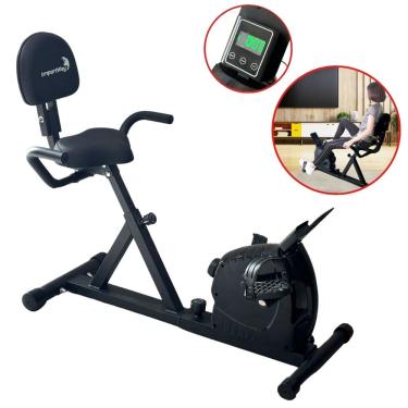 Imagem de Bicicleta Ergométrica Horizontal Magnética Portátil com Display Suporta 120 Kg Importway Iwf008