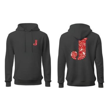 Imagem de Moletom Unissex Canguru Com Capuz Letra Namorados Casal Blusa De Frio 