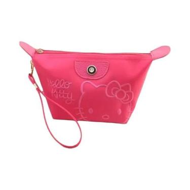 Imagem de Bolsa De Maquiagem Hello Kitty Em PU À Prova d'Água De Grande Capacida