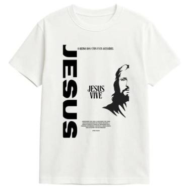 Imagem de Camiseta Camisa Blusa Unissex Jesus Vive O Reino Dos Céus Esta Acessiv