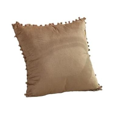 Imagem de Capa De Almofada Decorativa Com Franjas De Macramê E Flores Para Sofá 